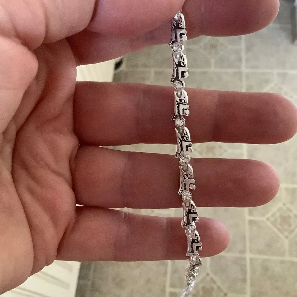 𝅺sterling SILVER 925 WHITE ZIRCON NECKLACE/BRACELET WOMAN SET​